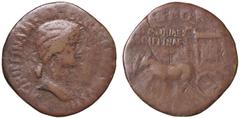 Roman Empire coins ROMANE IMPERIALI - Agrippina Madre (moglie di Germanico e madre di Caligola) - Sesterzio - Busto drappeggiato a d. /R Carpentum a s. trainato da due mule C. 1 (AE g. 19,57) qMB