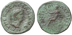 Roman Empire coins ROMANE IMPERIALI - Nerone (54-68) - Semisse - Testa a d. /R Roma seduta su corazza con corona e parazonium C. 237 (AE g. 4,84) qBB/BB