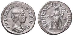 Roman Empire coins ROMANE IMPERIALI - Giulia Maesa (ava di Elagabalo) - Denario - Busto a d. /R La Felicità stante a s. presso altare acceso con patera e caduceo, a d. una stella C. 45; RIC 271 (AG g.