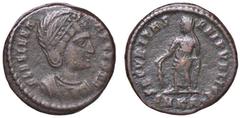 Roman Empire coins ROMANE IMPERIALI - Elena (madre di Costantino I) - AE 3 (Cizico) - Busto diademato e drappeggiato a d. /R La Sicurezza stante a s. con un ramo nella d. e alza il vestito con la s. R