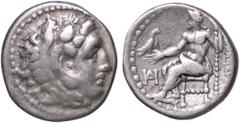 Greek coins GRECHE - RE DI MACEDONIA - Alessandro III (336-323 a.C.) - Dracma (Mileto) Price 2090 (AG g. 4,22) BB