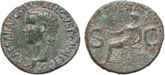 Roman Empire coins ROMANE IMPERIALI - Caligola (37-41) - Asse - Testa a s. /R Vesta seduta a s. con patera e scettro C. 27; RIC 38 (AE g. 10,75) bel BB