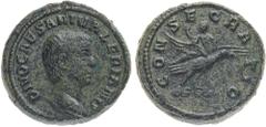 Monete Romane Imperiali Gallieno (253-268 d.C.) Dupondio di consacrazione al nome e con l'effigie di Valeriano II, figlio dell'Imperatore, databile agli anni 257-258 d.C. - Zecca: Roma - Diritto: test