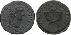 Monete Romane Imperiali Tiberio (14-37 d.C.) Dupondio databile al periodo 19-21 d.C. - Zecca: Commagene - Diritto: testa laureata dell'Imperatore a destra - Rovescio: due cornucopie intrecciate alla b