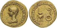 Monete Romane Imperiali Nerone (54-68 d.C.) Aureo con il titolo di Cesare databile al 50-54 d.C., sotto il regno di Claudio - Zecca: Roma - Diritto: testa giovanile di Nerone a sinistra - Rovescio: Si