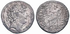 Regno Seleucide di Syria - Filippo I Filadelfo (95-83 a.C.) - Tetradramma databile al periodo 88-75 a.C. Zecca: incerta della Cilicia - Fronte: testa diademata di Filippo I a destra - Retro: Zeus sedu