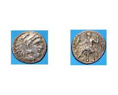 Regno di Macedonia - Alessandro III (336-323 a.C.) - Dracma di zecca incerta databile ai Secoli IV/III a.C. Fronte: testa di Eracle a sinistra ricoperta dalle fauci del leone - Retro: Zeus seduto a si