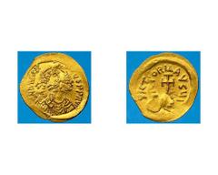 Eraclio (610-641) - Semisse databile al periodo 610-613 Zecca: Costantinopoli - Fronte: busto diademato e drappeggiato dell'Imperatore a destra - Retro: croce potenziata su globo - gr. 2,17 - Di buona