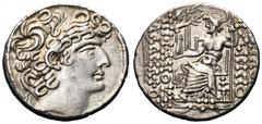 Provincia Romana di Syria - Tetradramma del tipo di Filippo I Filadelfo databile a dopo il 64 a.C. Fronte: testa diademata di Filippo II a destra - Retro: Zeus seduto a sinistra tiene una piccola Nike