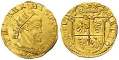Filippo II di Spagna (1554-1598) - Doppia 1589 Zecca: Milano Fronte: busto radiato, paludato e corazzato di Filippo II a destra - Retro: stemma sormontato dalla corona dalla quale escono rami di palma