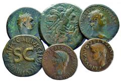 Secolo I d.C. - Insieme del periodo comprendente tre Sesterzi e due Assi Sono presenti: Augusto, Sesterzio, RIC I(2)/70/377 - Augusto restituzione di Tiberio, Asse, RIC I(2)/99/81 - Claudio, Asse, RIC