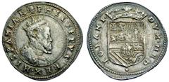 Filippo II di Spagna (1556-1598) - Mezzo Scudo Zecca: Milano - Fronte: busto coronato e corazzato con gorgiera di Filippo II a destra - Retro: stemma di Milano coronato - gr. 17,57 - (C.N.I. V/280/306