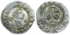 Filippo IV di Spagna (1621-1665) - Da 3 Cinquine 1647 Zecca: Napoli - Fronte: busto radiato e corazzato di Filippo IV a destra - Retro: croce potenziata accantonata da fiamme - gr. 4,91 - Non comune -