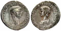 Θ Claudius (41-54 d.C.) - Denaro databile agli anni 50-54 d.C. Zecca: Roma - Fronte: testa laureata dell'Imperatore a destra - Retro: busto drappeggiato di Nerone adolescente a sinistra - gr. 3,52 - R