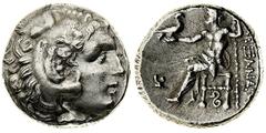 macedonia Alessandro III (336-323 a.C.) - Dracma postuma databile al periodo 323-317 a.C. - Zecca: Lampsaco - Diritto: testa di Eracle a destra ricoperta dalle fauci del leone - Rovescio: Zeus seduto 