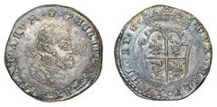 Ducato di Milano Filippo II di Spagna (1556-1598) - Mezzo Scudo o Mezzo Ducatone 1588 - Zecca: Milano - Diritto: busto corazzato con gorgiera di Filippo II a destra - Rovescio: stemma di Milano corona