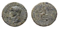 Monete Romane Imperiali Claudio (41-54 d.C.) Sesterzio al nome e con l'effigie di Nerone, Nerone Drusio, padre dell'Imperatore, databile al periodo 50-54 d.C. - Zecca: Roma - Diritto: testa di Nerone 