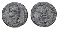 Monete Romane Imperiali Claudio (41-54 d.C.) Sesterzio al nome e con l'effigie di Nerone Druso, padre dell'Imperatore, databile al periodo 50-54 d.C. - Zecca: Roma - Diritto: testa di Nerone Druso a s