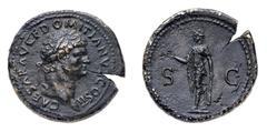 Monete Romane Imperiali Domiziano (81-96 d.C.) Sesterzio con il titolo di Cesare databile agli anni 73-74 d.C. - Zecca: Roma - Diritto: testa laureata di Domiziano a destra - Rovescio: la Spes stante 