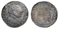 Monete di Zecche Italiane Ducato di Milano Filippo II di Spagna (1556-1598) - Scudo o Ducatone 1579 - Zecca: Milano - Diritto: busto corazzato con gorgiera di Filippo II a destra - Rovescio: stemma di