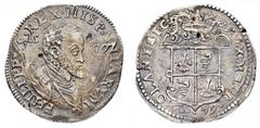 Monete di Zecche Italiane - Ducato di Milano Filippo II di Spagna (1556-1598) - Ducatone 1579 - Diritto: busto paludato e corazzato di Filippo II a destra con il collare alla spagnola - Rovescio: stem