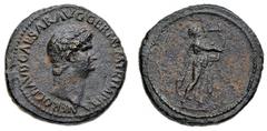 Ancient Monete Romane Imperiali-Nerone (54-68 d.C.) Asse databile al 64 d.C. - Zecca: Roma - Diritto: testa laureata dell'Imperatore a destra - Rovescio: Nerone con le sembianze di Apollo stante a sin