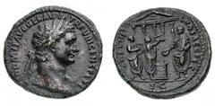 Ancient Monete Romane Imperiali-Domiziano (81-96 d.C.) Asse databile all'88 d.C. - Zecca: Roma - Diritto: testa laureata dell'Imperatore a destra - Rovescio: Domiziano stante a sinistra nell'atto di s