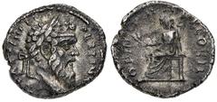Ancient Monete Romane Imperiali-Pertinace (193 d.C.) Denario - Zecca: Roma - Diritto: testa laureata dell'Imperatore a destra - Rovescio: la Dea Opi seduta a sinistra tiene due spighe di grano con la 