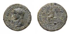 Ancient Coins Monete Romane Imperiali-Claudio (41-54 d.C.) Sesterzio al nome e con l'effigie di Nerone Druso, padre dell'Imperatore, databile al periodo 50-54 d.C. - Zecca: Roma - Diritto: testa di Ne