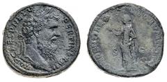 Monete Romane Imperiali-Pertinace (193 d.C.) Sesterzio - Zecca: Roma - Diritto: testa laureata dell'Imperatore a destra - Rovescio: la Providentia stante a sinistra alza la mano destra e tiene la sini