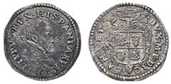 Monete di Zecche Italiane-Ducato di Milano Filippo II di Spagna (1556-1598) - Scudo o Ducatone 1588 - Diritto: busto corazzato con gorgiera di Filippo II a destra - Rovescio: stemma di Milano coronato