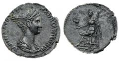 Monete Romane Imperiali - Adriano (117-138 d.C.) Asse o Dupondio al nome e con l'effigie di Sabina, moglie dell'Imperatore, databile al periodo 128-137 d.C. - Zecca: Roma - Diritto: busto diademato e 