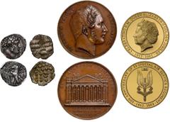 ANCIENT GREEK Phoenicia, Tyre, Half Shekel, 126/5 BC- 65/6 AD, date indistinct, laureate head of Melkart right, rev. eagle standing on prow, 6.07g, 12h (DCA Tyre 625-6, this obverse die illustrated). 