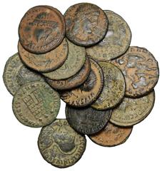 ANCIENT ROME Miscellaneous Roman Imperial bronzes (15): Diocletian (AD 284-305), AE Follis, Rome mint, c. 292, 3.06g; Licinius I (AD 308-324), AE Follis, Cyzicus mint, c. 317-320, 3.36g; AE Follis, Ni