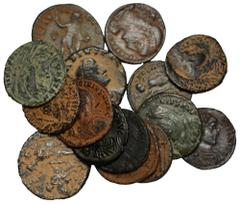 ANCIENT ROME Miscellaneous Roman Imperial bronzes (15): Constantine the Great (AD 306-337), AE Nummus, Arles mint, c. 317, 3.02g; AE Nummus, Alexandria mint, c. 335-337, 2.76g; AE Follis, Antioch mint