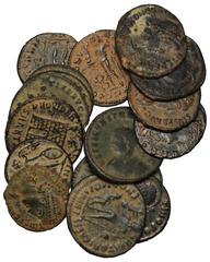 ANCIENT ROME Miscellaneous Roman Imperial bronzes (15): Constantine the Great (AD 306-337), AE Follis, Cyzicus mint, c. 317-320, 2.27g; AE Follis, Constantinople mint, c. 323-325, 1.89g; Licinius I (A