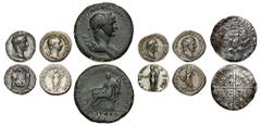 ANCIENT ROMAN Roman Imperial Coins (5): silver Denarii (4): Augustus (27 BC – AD 14), Lugdunum (Lyon), CAESAR AVGVSTVS DIVI F PATER PATRIAE, laureate bust right, rev. AVGVSTI F COS DESIG PRINC IVVENT,