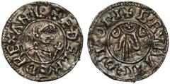 BRITISH Aethelred II (978-1016), silver Penny, Benediction hand type (c.991), Winchester Mint, moneyer Brihtnoth, diademed bust right with sceptre, Latin legend and linear circles surrounding, +ÆÐELRÆ