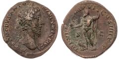 Roman coins Commode - Sesterce (Rome) A/ M COMMODVS ANTO-NINVS AVG PIVS R/ TR P VIII IMP VI COS IIII P P/ S/ C Bronze - 26,55 grs - 33 mm C.876 / RIC.366 / BMC.508 TTB Exemplaire recouvert de petites 