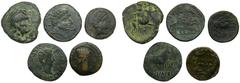 Ancient coins - lots lotes - Iberia. Lote de 5 monedas de bronce a identificar. Incluye cecas del norte (Bilbilis,, Secaisa, etc.) y del sur (Castulo, etc.). 110