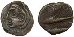 Celtiberian coins Gades - Agadir (Cádiz). Semis. Siglos II-I aC. ACIP 688. 3,26 gr. MBC