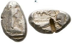 Greek Lycia. Phaselis circa 500-440 BC. Stater AR 23 mm., 11.18 g. nearly very fine, test cut