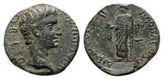 Roman Provincial Lydia. Hypaipa . Augustus 27 BC-AD 14. ΔΗΜΗΤΡΙΟΣ ΦΙΛΟΠΑΤΡΙΣ (Demetrios Philopatris), strategos for the third time Bronze Æ 17mm., 2,72g. CEBACTON VΠAIΠHNOI, bare head right / [...] ΦΙ