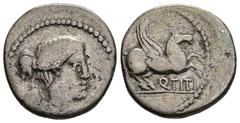 Antike Quintus Titius 90 BC Römisches Reich - Republik. Quinar, 90 BC. Rom 2,12g Crawford 341/3 ss-