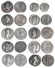 Münzen Antike Lots Vespasianus, Traianus, Marcus Aurelius, Domitianus, Hadrianus u.a. Römisches Reich - Kaiserzeit. Lot mit 9 Denaren, 1 Quinar. Rom meist
