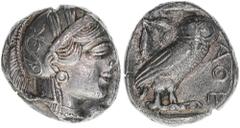 Münzen Antike Athen Attica Griechen. Tetradrachme, 450-400 BC. Eule erhaben ex Kreß III/1959 16,45g vz