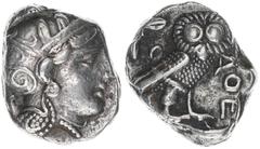 Münzen Antike ca. 454-404 BC Griechen Athen. Tetradrachme. Kopf der Pallas Athene - Eule 17,16g ss/vz