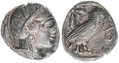 Münzen Antike Athen Attica Griechen. Tetradrachme, 450-400 BC. Eule erhaben ex Kreß III/1959 16,45g vz