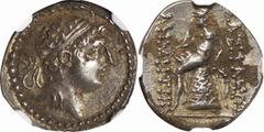 Ancient Coin Ancient Coin. NGC AU Strike:5/5 Surface:3/5. VF/EF. 162〜150BC. Silver. Drachm. Ancient-Greece Selecucid Kingdom Demetrius I / Apollo Silver Drachm