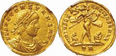 Ancient Coin Ancient Coin. NGC Ch XF Strike:5/5 Surface:3/5. EF. AD337-350. Gold. Solidus. Roman-Empire Constans Gold Solidu